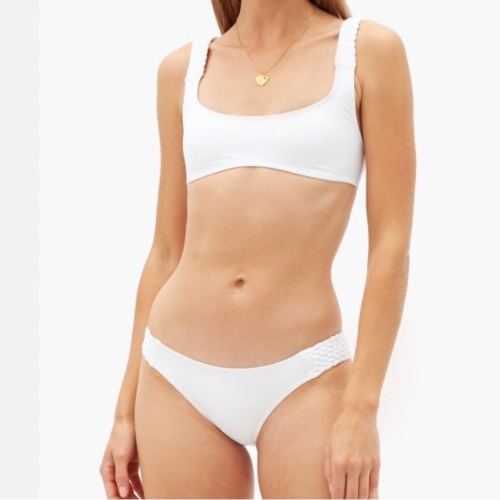 NWT Solid & Striped white braided Elle bikini top and bottom